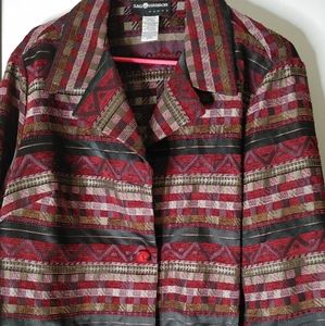 Burgundy and Beige Blazer